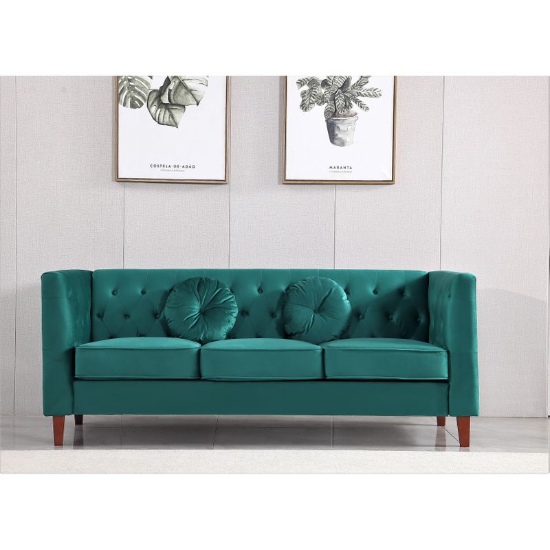Fancher Kittleson Classic Chesterfield 3 Pieces Livingroom Set - Dark Blue