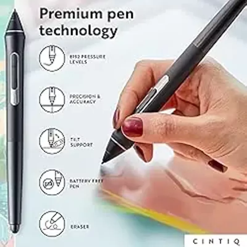 Wacom - Cintiq 16 Creative Pen Display Drawing Tablet - Black