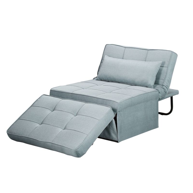 Ainfox Convertible Chair/ Ottoman Single Sofa Chair Reclining - Small Size - Blue
