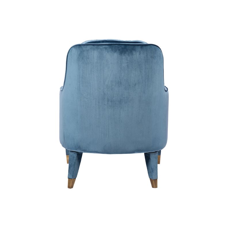 Chic Home Milka Velvet/ Metal Trim Upholstered Accent Club Chair - Blue