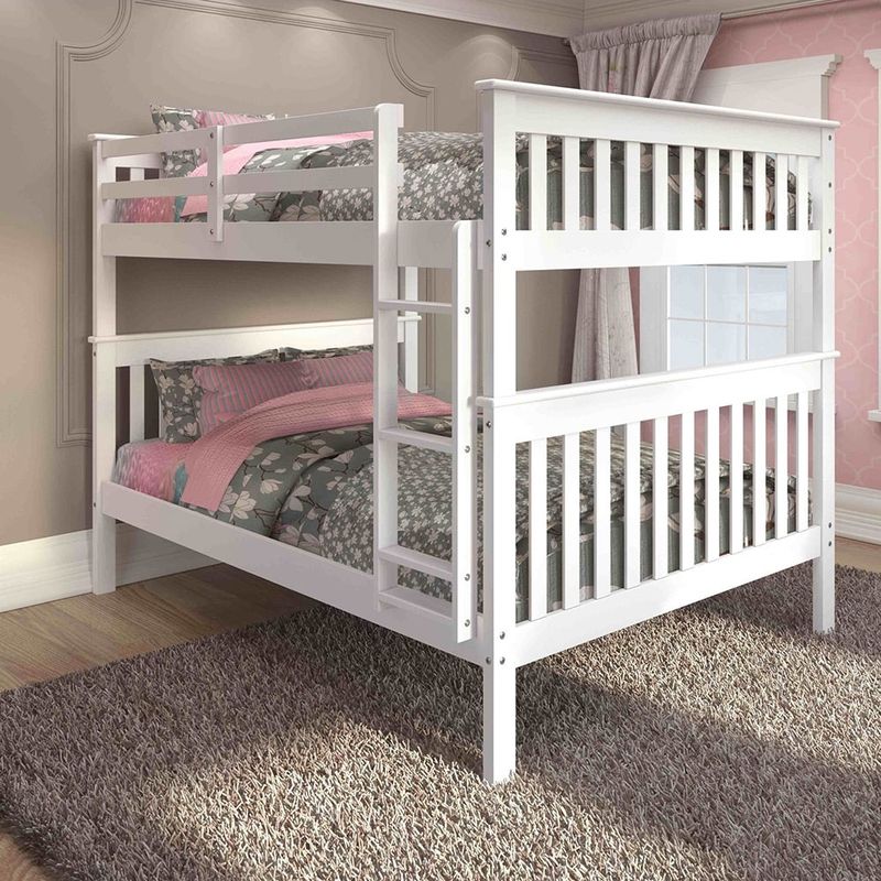 Donco Kids Mission Full Bunk Bed and Optional Storage Drawers or Twin Trundle - Full Size Bunk Bed