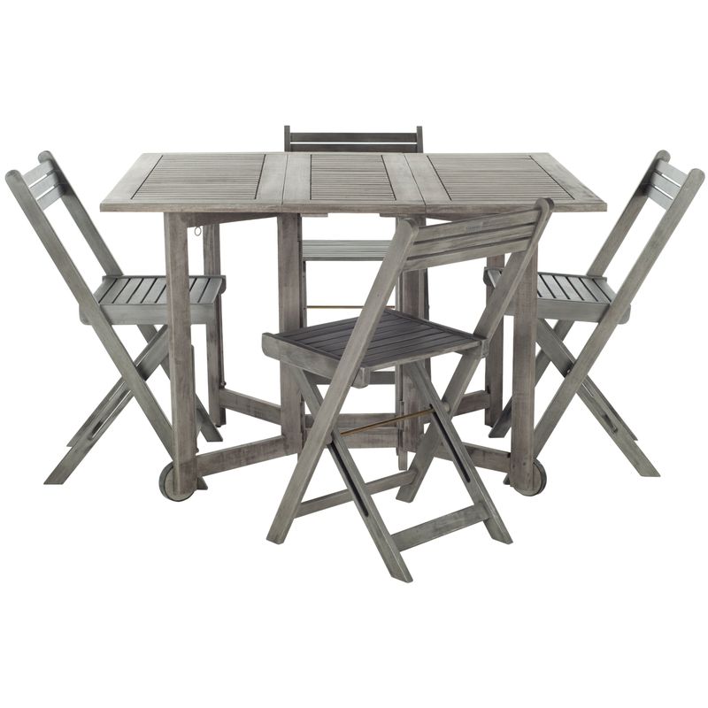 Safavieh Arvin Grey Wash Acacia Wood 5-piece Outdoor Dining Table Set - PAT7001B