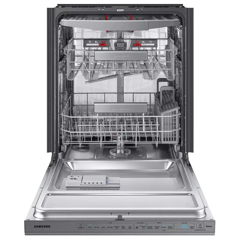 Samsung - AutoRelease Dry Smart Built-In Stainless Steel Tub Dishwasher with 3rd Rack, Linear Wash, 39dBA - Stainless Steel