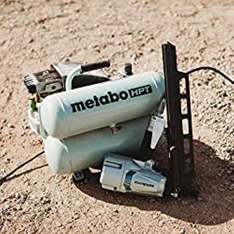 Metabo HPT Air Compressor, 4-Gallon, Electric, Twin Stack, Portable, Cast Iron, Oil Lubricated Pump, 135 PSI, 1-Year Warranty (EC99S)