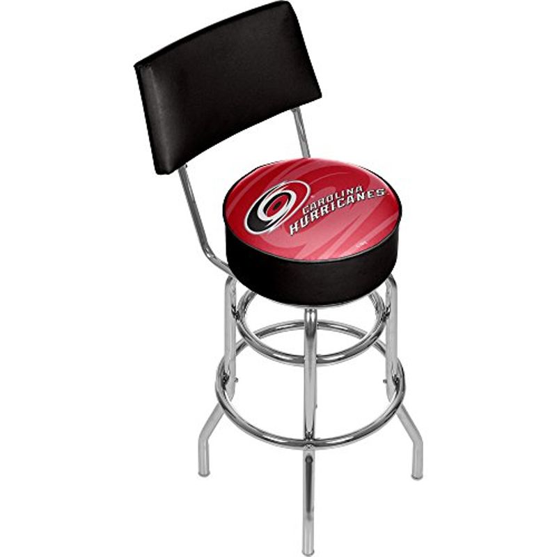 Trademark Gameroom NHL1100-CH-WM NHL Swivel bar Stool with Back - Watermark - Carolina Hurricanesa