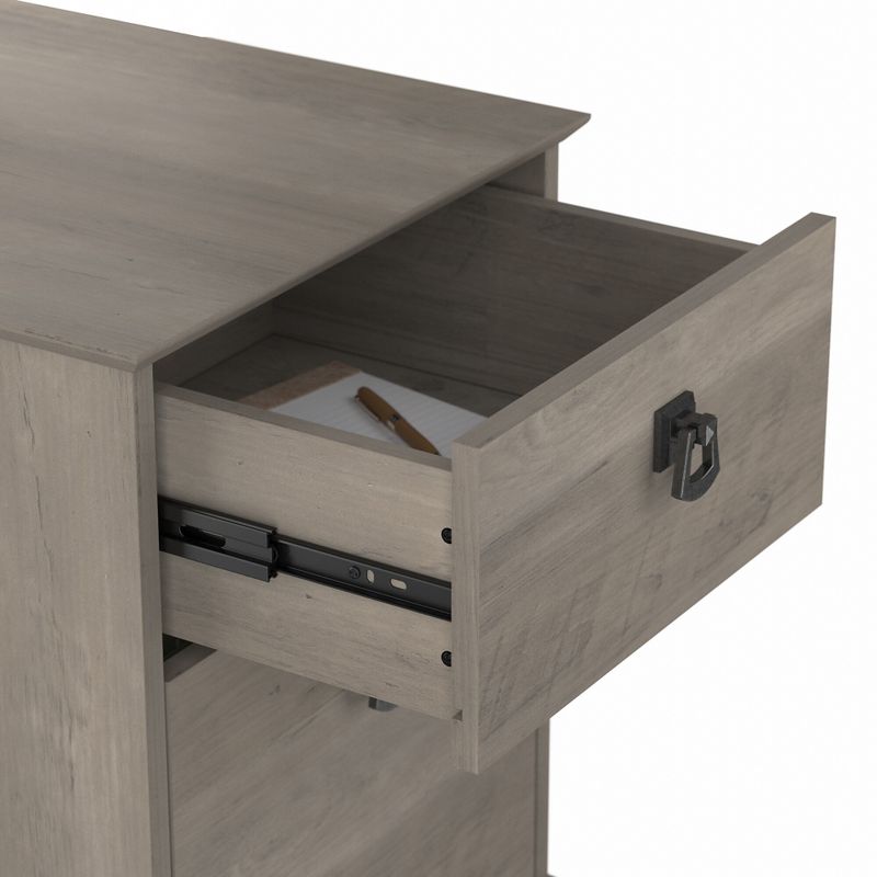 Homestead Farmhouse Mobile File Cabinet by Bush Furniture - Linen White Oak
