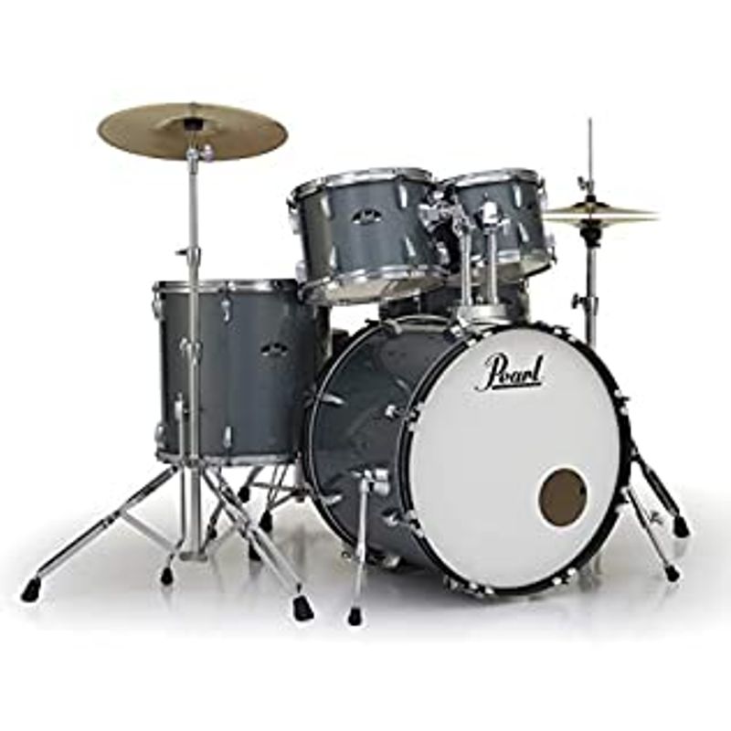 Pearl Roadshow Drum Set 5-Piece Complete Kit with Cymbals and Stands, Charcoal Metallic (RS525SC/C706)