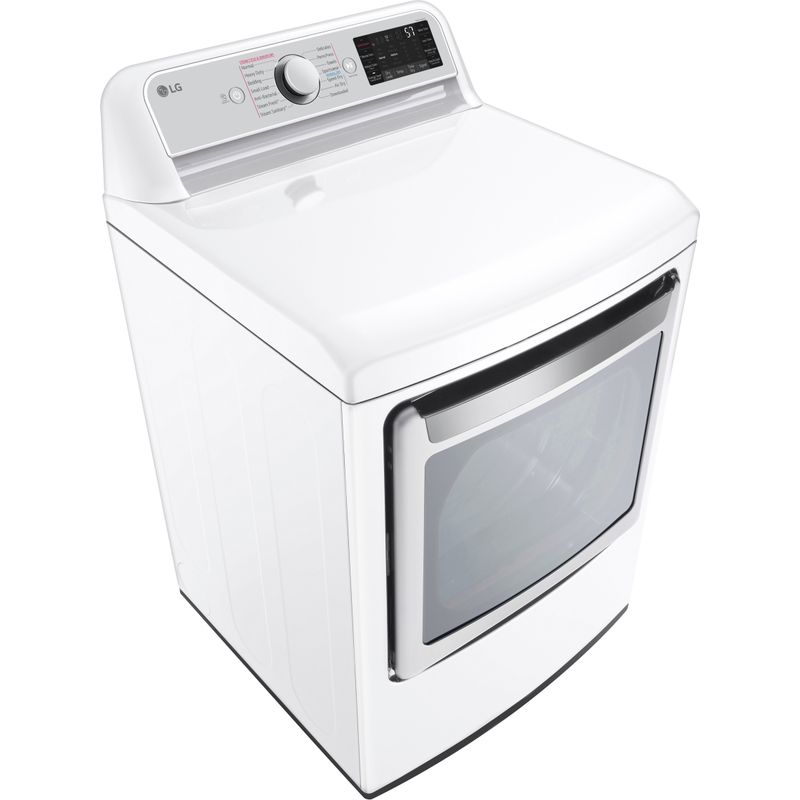 Left Zoom. LG - 7.3 Cu. Ft. Smart Gas Dryer with Steam and Sensor Dry - White