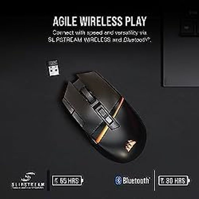 Corsair DARKSTAR RGB Wireless Gaming Mouse for MMO, MOBA - 26,000 DPI - 15 Programmable Buttons - Up to 80hrs Battery - iCUE Compatible -...
