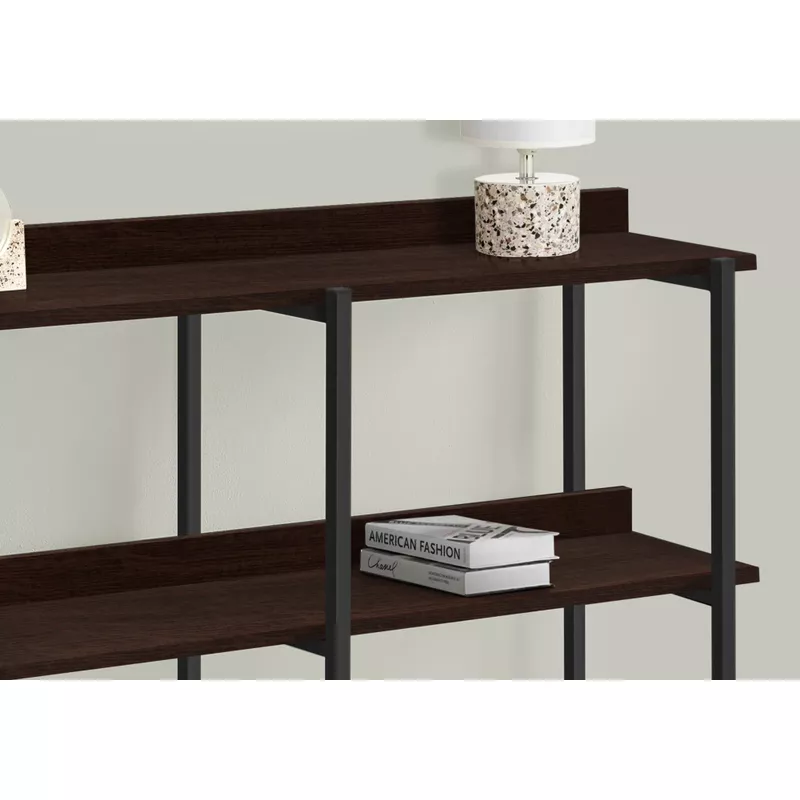 Accent Table/ Console/ Entryway/ Narrow/ Sofa/ Living Room/ Bedroom/ Metal/ Laminate/ Brown/ Black/ Contemporary/ Modern