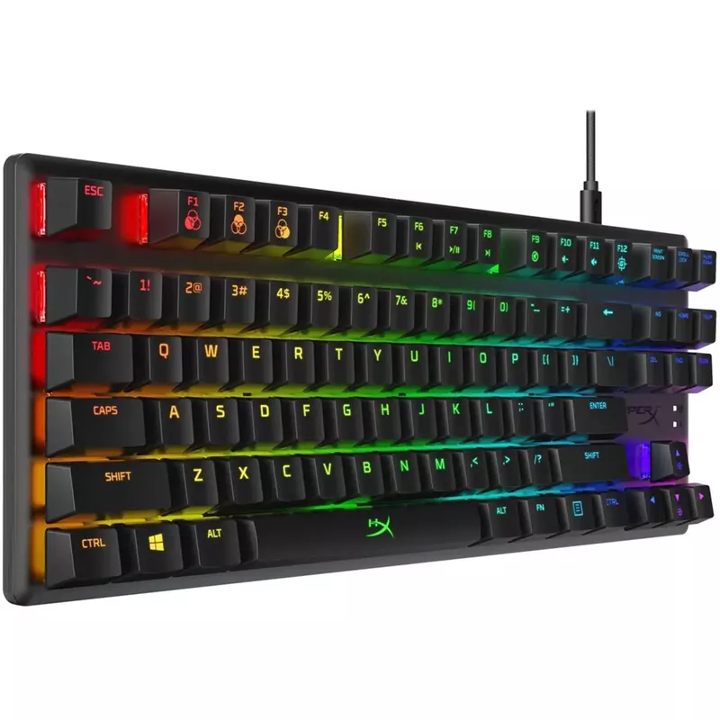 HyperX - Alloy Origins Core TKL Wired Mechanical Tactile Aqua Switch Gaming Keyboard with RGB Back Lighting - Black