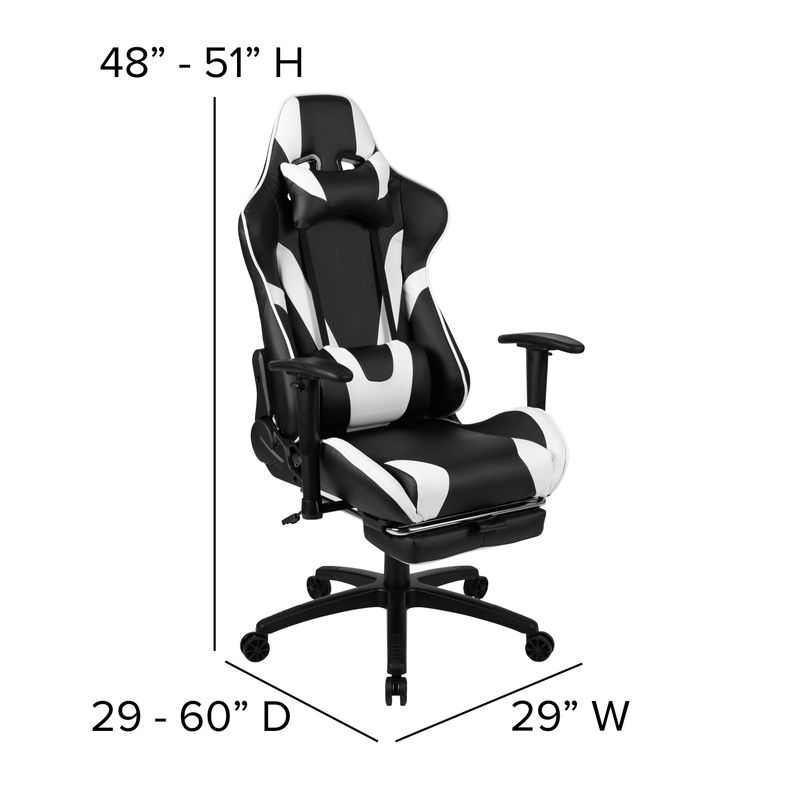 Desk Bundle - Gaming Desk, Cup Holder, Headphone Hook and Reclining Chair - Red