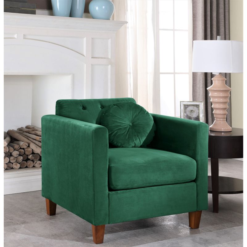 US Pride Lory velvet Kitts Classic Chesterfield Living room set-Sofa Loveseat and Chair - Beige
