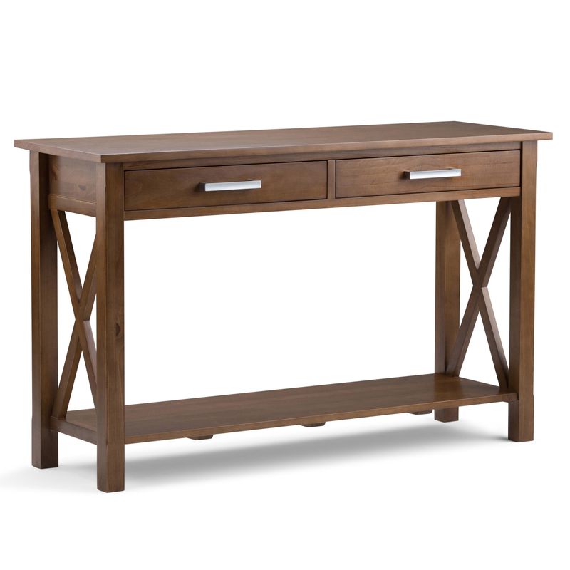 WYNDENHALL Waterloo SOLID WOOD 47 inch Wide Contemporary Console Sofa Table - 47.4 Inches wide - Farmhouse Grey