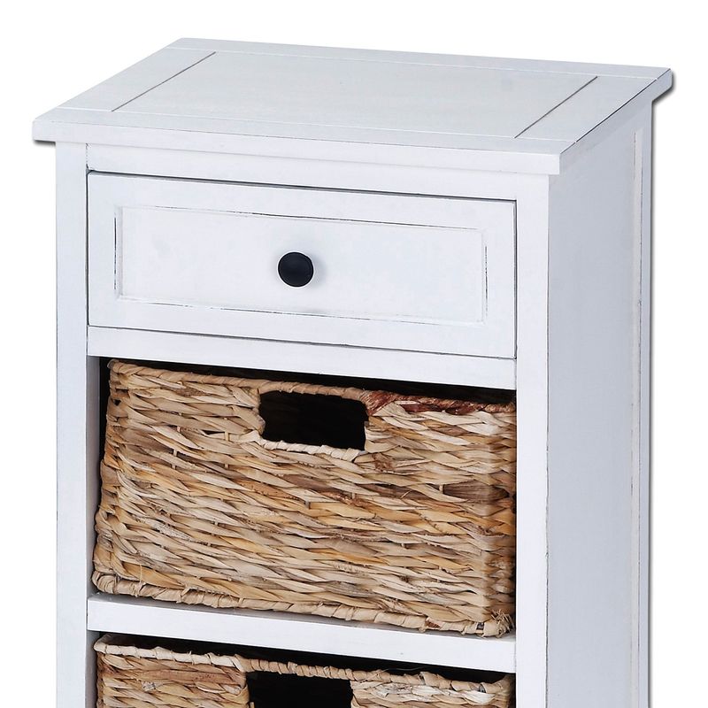 Ariana 3-drawer Storage Wood Side Table Nightstand - White