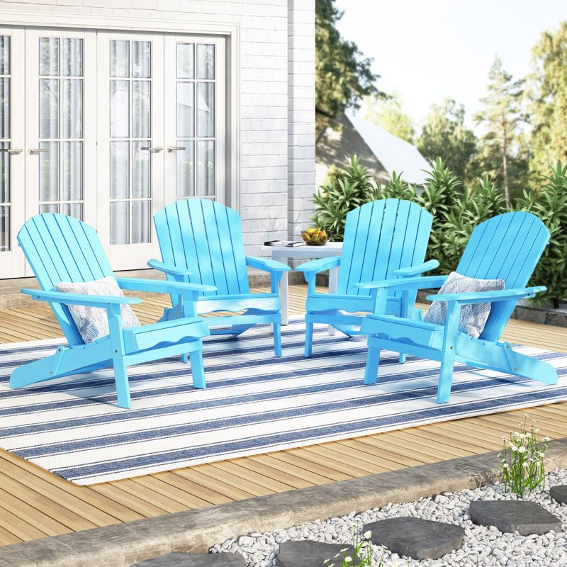 Malibu Outdoor Acacia Wood Adirondack Chair (Set of 4) by Christopher Knight Home - Tangerine