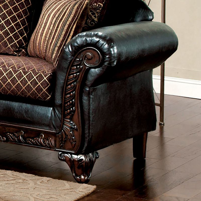 Furniture of America Mervaus Traditional Brown 2-piece Sofa Set - Espresso
