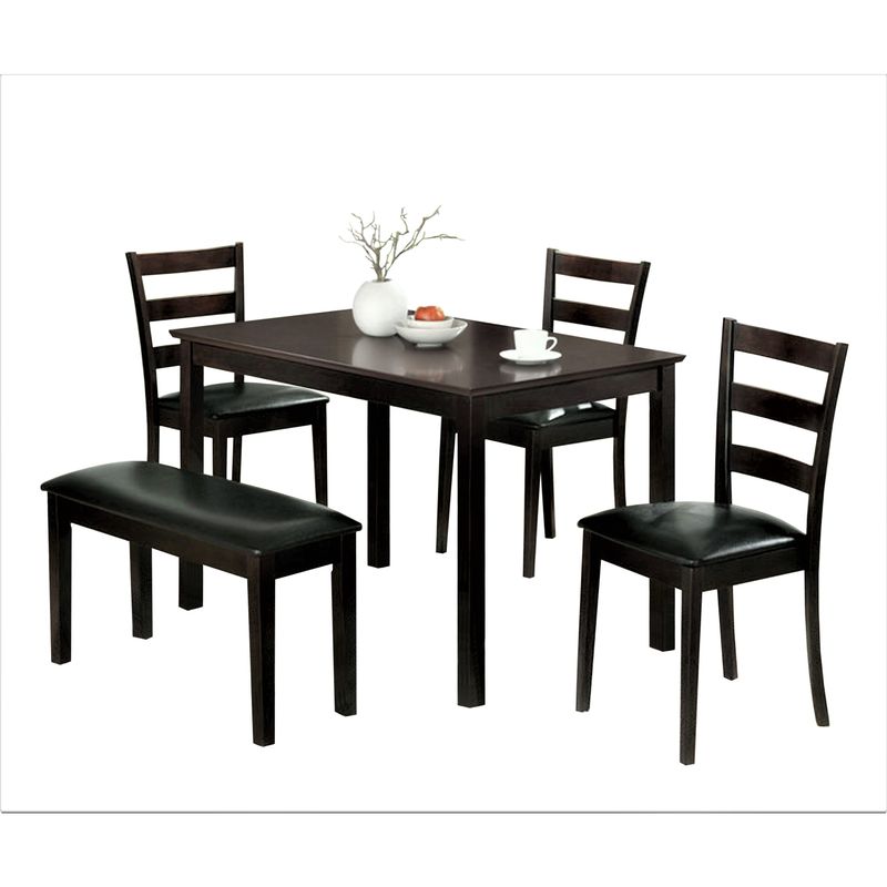 Turnbull Upholstered Wood 5 Piece Dining Table Set - Chocolate