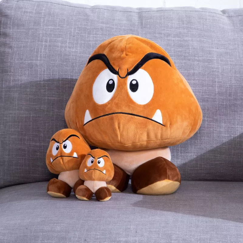 TOMY - Club Mocchi-Mocchi- Super Mario Goomba Mega 15 inch Plush Stuffed Toy - Multicolor