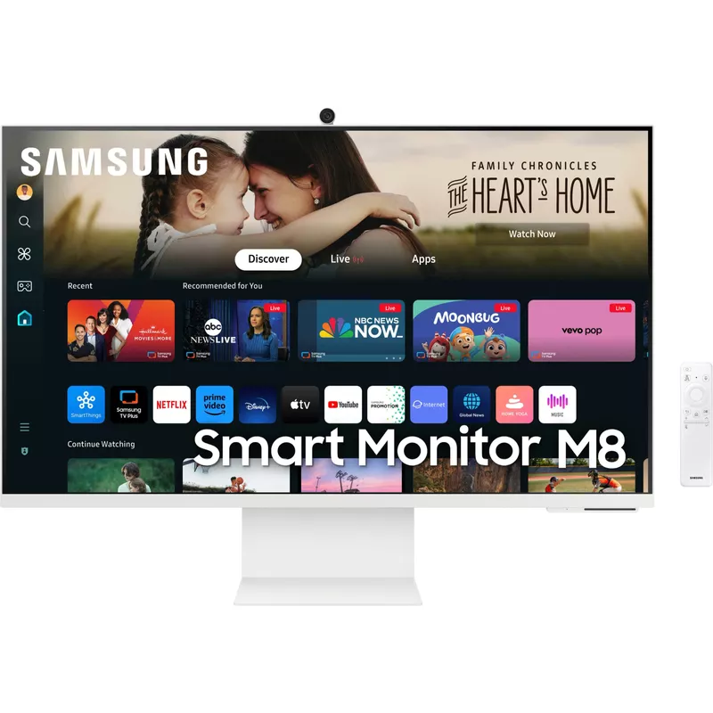 Samsung - 32" M80D Smart 4K UHD Monitor with Streaming TV, Built In Speakers, USB-C, Ergonomic Stand and SlimFit Camera - Warm White