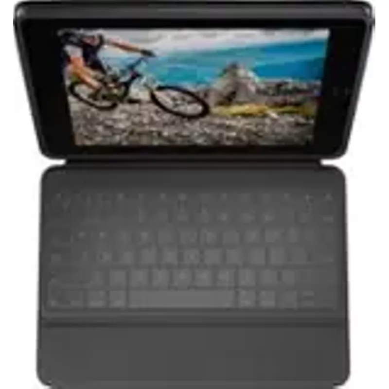 Logitech - Rugged Folio Keyboard Folio for Apple iPad (7th, 8th & 9th Gen) with Durable Spill-Proof Design - Graphite