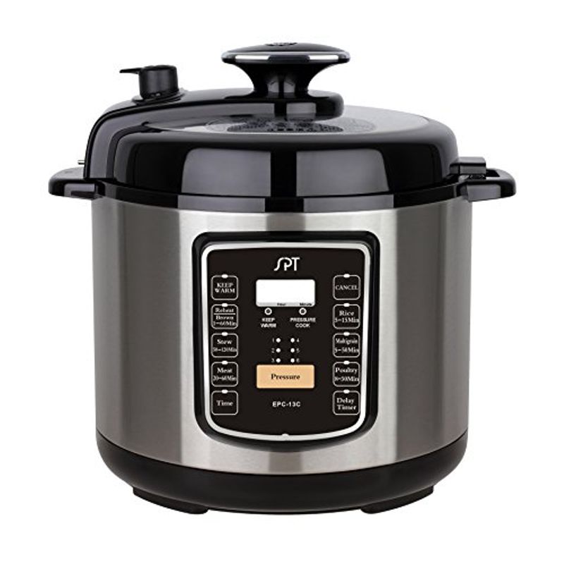 Sunpentown EPC-13C 6.5 Qt. Electric Stainless Steel Pressure Cooker with Quick Release, Quart, Gray