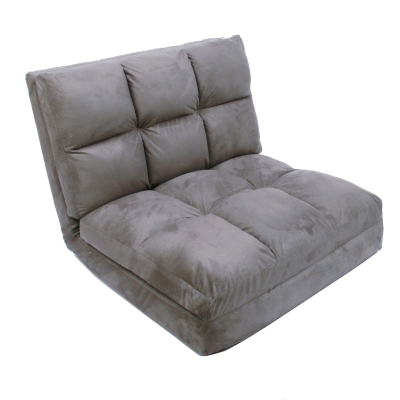 Loungie Microsuede 5-position Convertible Flip Chair/ Sleeper - Grey