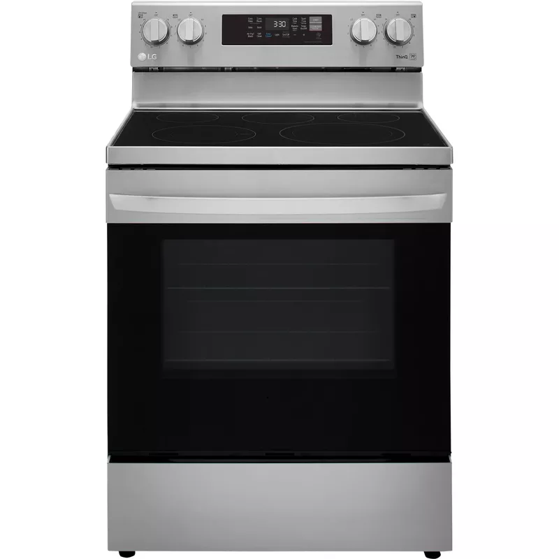 LG - 6.3 Cu. Ft. Smart Freestanding Electric Convection Range with Easy Clean, Air Fry and WideView Window - Stainless Steel