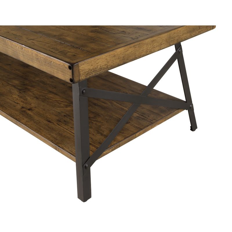 Carbon Loft Oliver Modern Rustic Wood Coffee Table - Brushed Grey