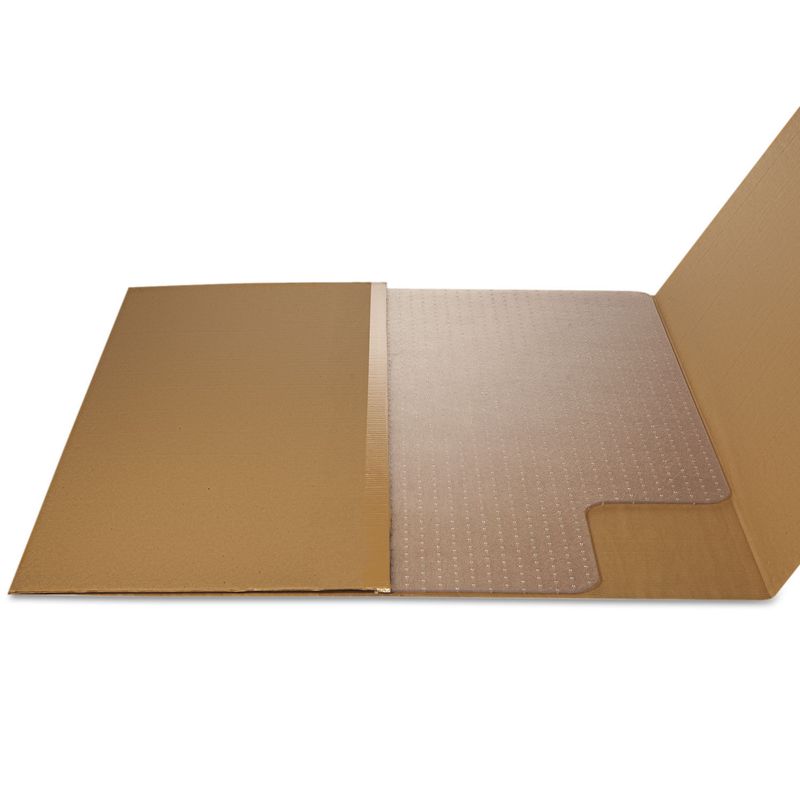 deflecto DuraMat Moderate Use Chair Mat for Low Pile Carpet Beveled 45x53 with Lip Clear - Clear