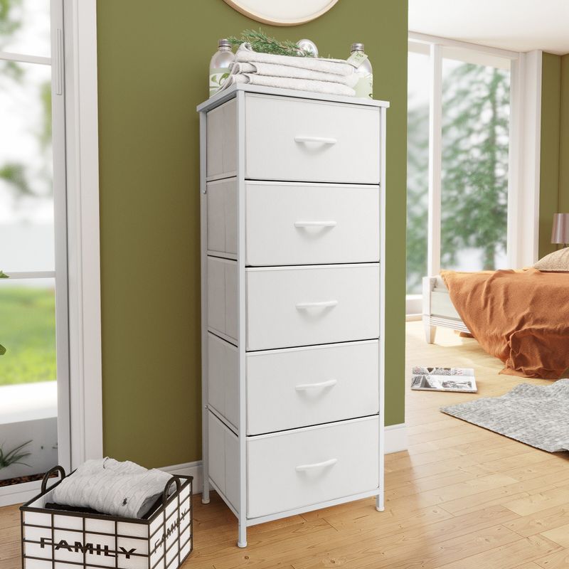 Pellebant 5 Drawers Vertical Storage Tower Organizer - Beige - 5-drawer