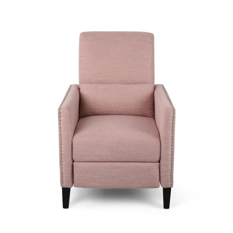 Alscot Contemporary Fabric Push Back Recliner by Christopher Knight Home - Light Blush