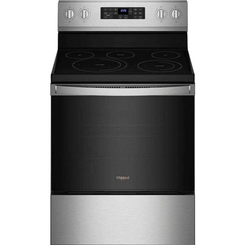 Front Zoom. Whirlpool - 5.3 Cu. Ft. Freestanding Electric Convection Range with Air Fry - Stainless steel