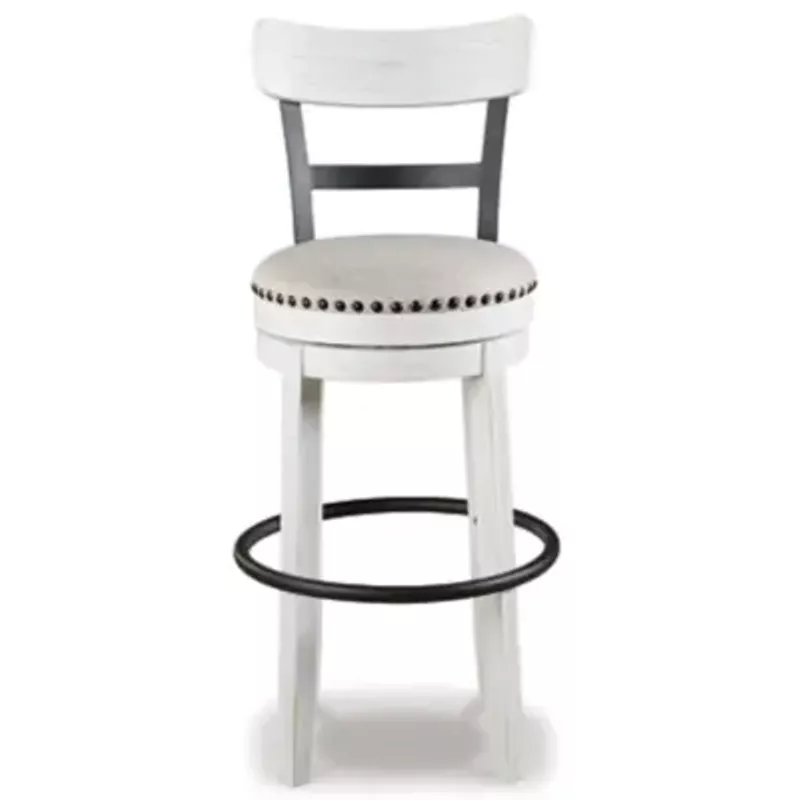 White Valebeck Tall Upholstered Swivel Barstool(1/CN)