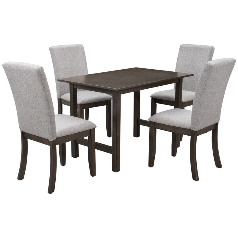 Farmhouse 5-Piece Wood Dining Table Set for 4. - Grey