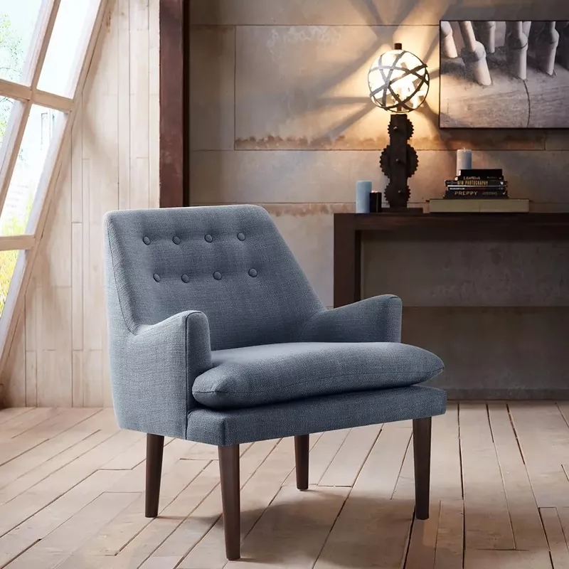 Albrae Mid-Century Blue Accent Chair