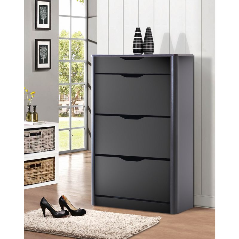 Contemporary Black Wood Storage Cabinet by Baxton Studio - No Options