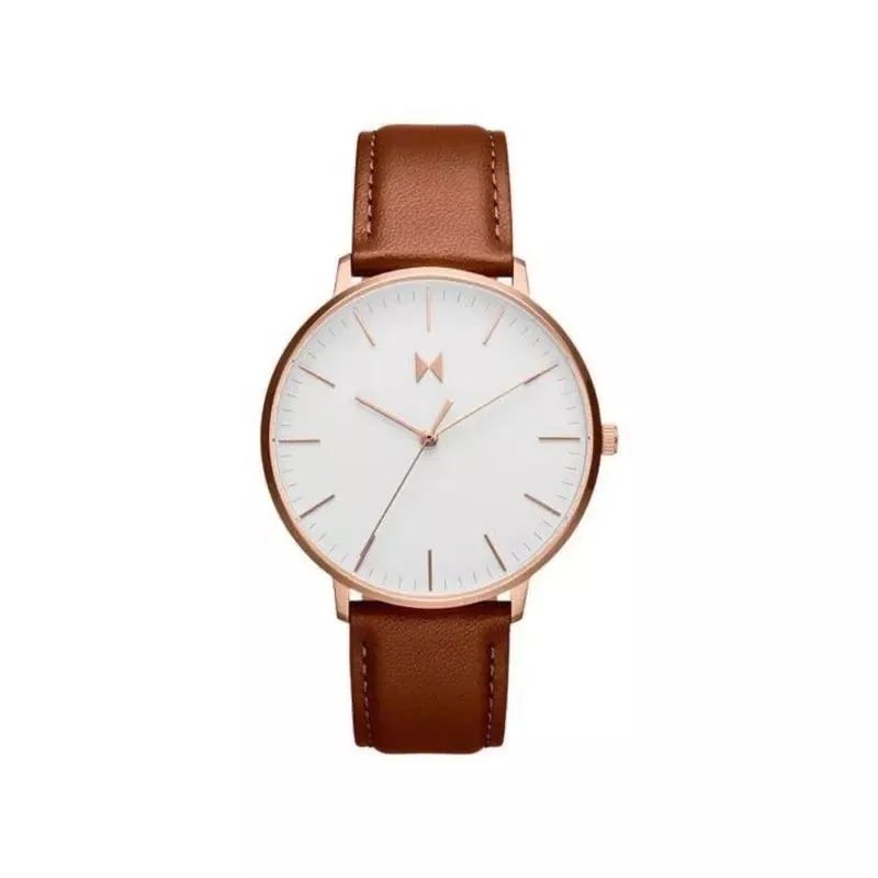 MVMT - Mens Legacy Slim Eagle Tan Leather Strap Watch White Dial