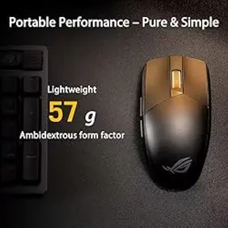 ASUS ROG Strix Impact III Wireless Gaming Mouse, 57 G Lightweight, 36K DPI Sensor, Bluetooth & 2,4GHz RF, ROG SpeedNova, Up to 618hrs Battery Life, Replaceable Switches, ROG Omni Receiver, Black