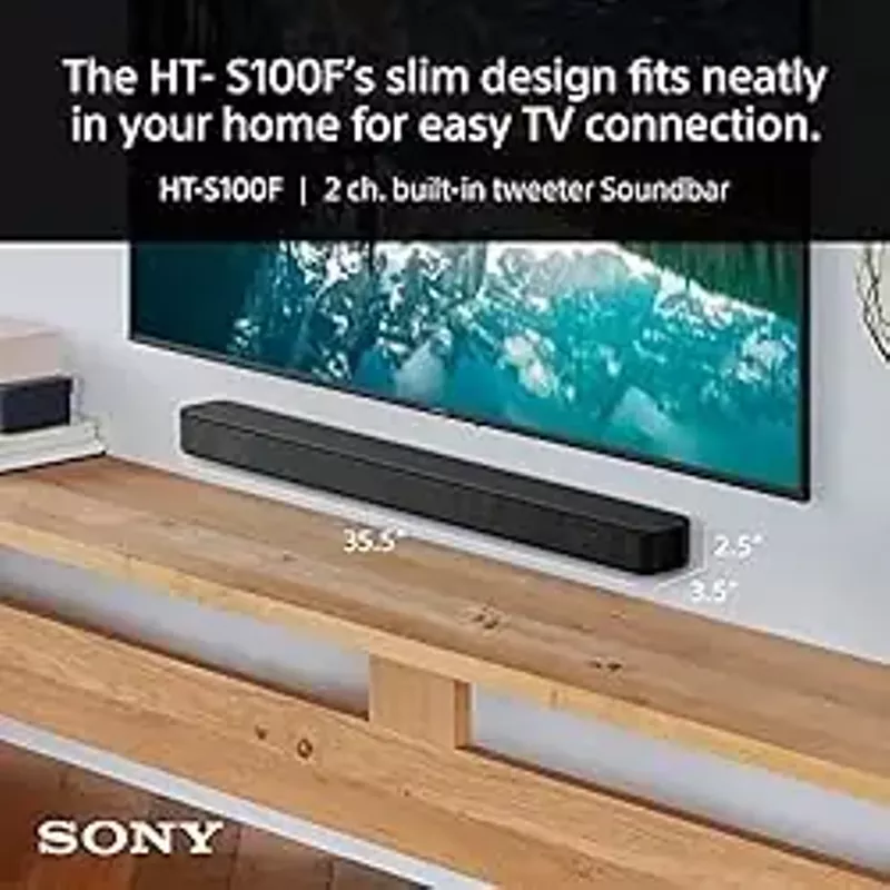 Sony - HTS100F 2.0 Channel Soundbar with Bass Reflex Speaker - Black