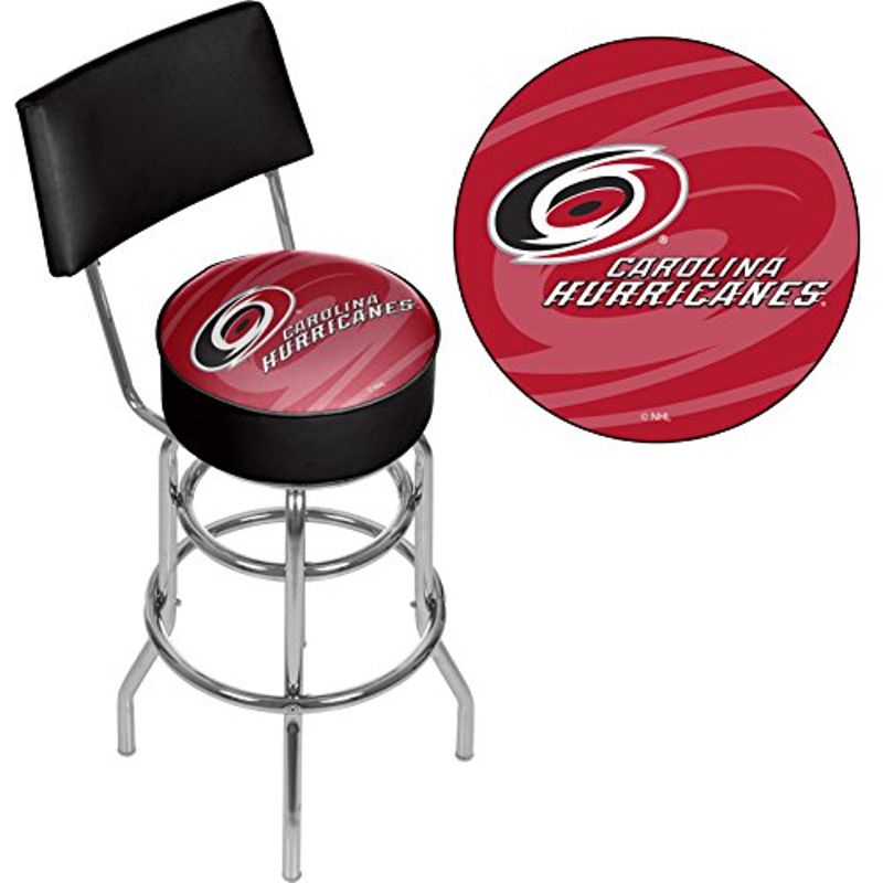 Trademark Gameroom NHL1100-CH-WM NHL Swivel bar Stool with Back - Watermark - Carolina Hurricanesa