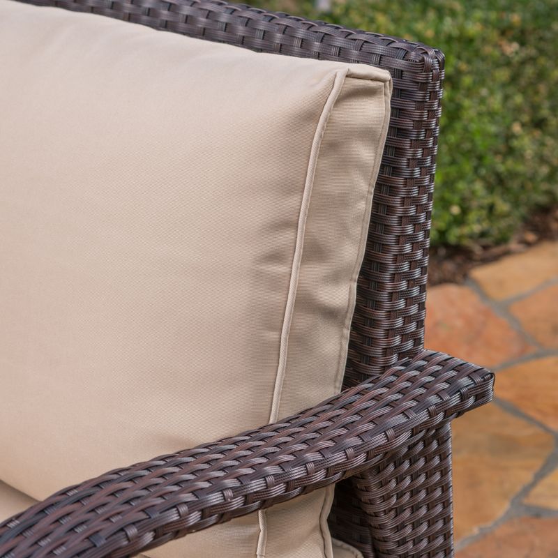 Honolulu Outdoor Wicker Loveseat with Cushions by Christopher Knight Home - Grey