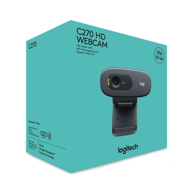 Logitech - C270 1280 x 720 Webcam with Noise-Reducing Mics - Black