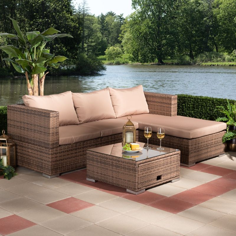 Mambera Contemporary 3-piece Outdoor Patio Set by Havenside Home - 3-Piece Sets