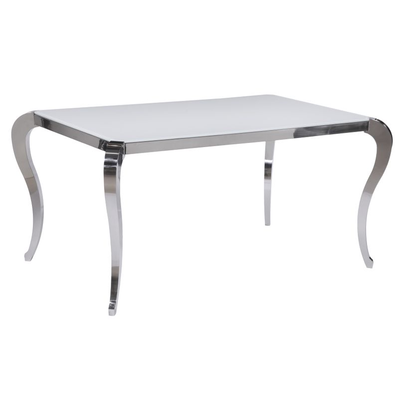 Somette Tabitha Super White Starphire Glass Dining Table - Tabitha Dining Table