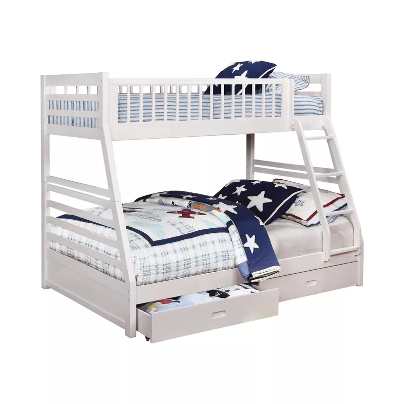 Ashton Twin over Full 2-drawer Bunk Bed White