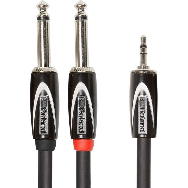 Roland Splitter Interconnect Cable 1/8-inch TRS to two 1/4-inch, 5' - N/A - N/A/Black - Recording Equipment - Musician/Entertainer/Techie