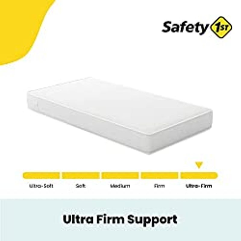 Safety 1st Heavenly Dreams Baby Crib & Toddler Bed Mattress, Waterproof Cover, Firm, Fits Standard Size Cribs & Toddler Beds, White, 1...