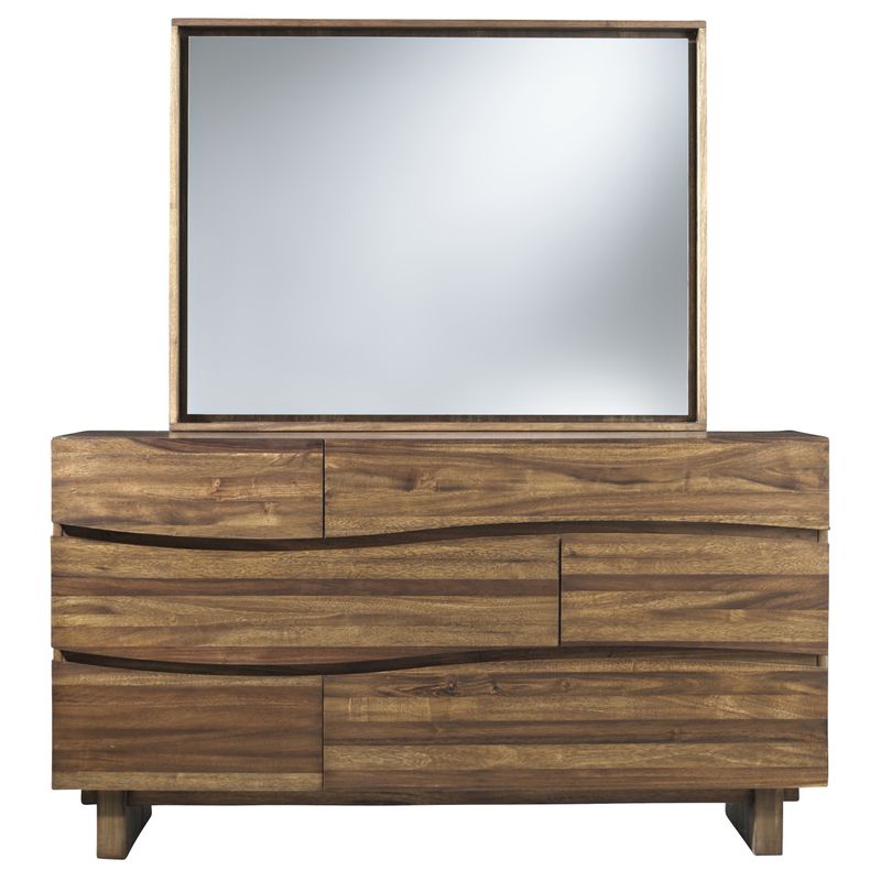 Ocean Natural Sengon Wood 6-Drawer Dresser - Six Drawer Solid Wood Dresser in Natural Sengon