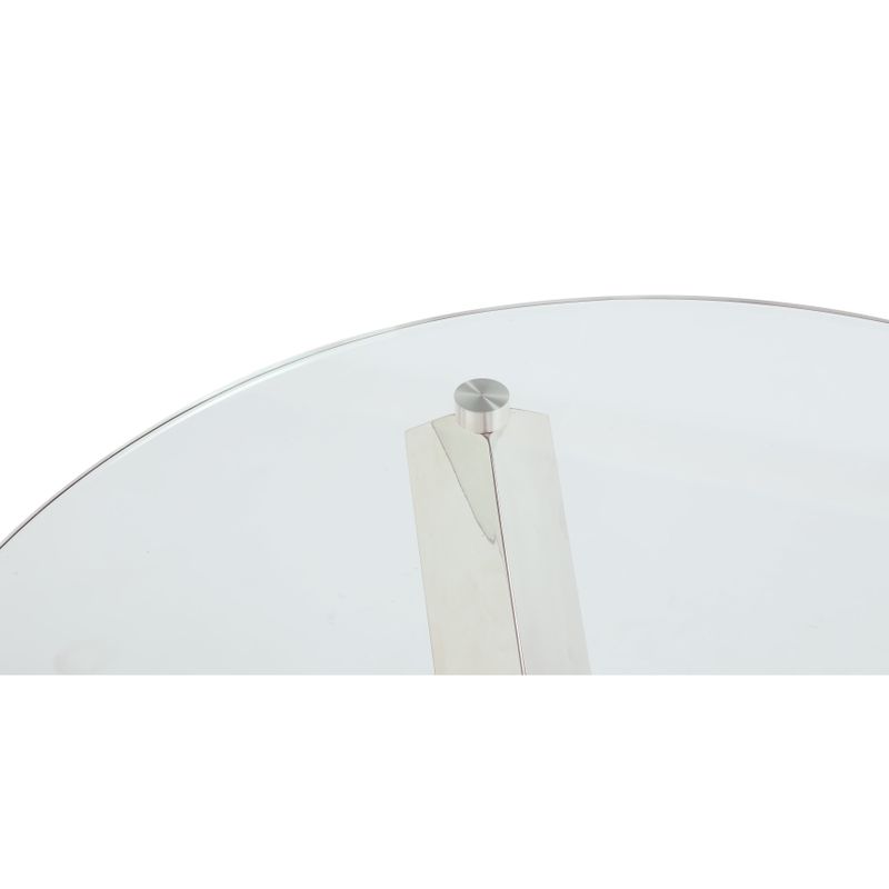 Somette 35" Round Glass Top Cocktail Table - Glass - Clear
